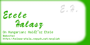 etele halasz business card